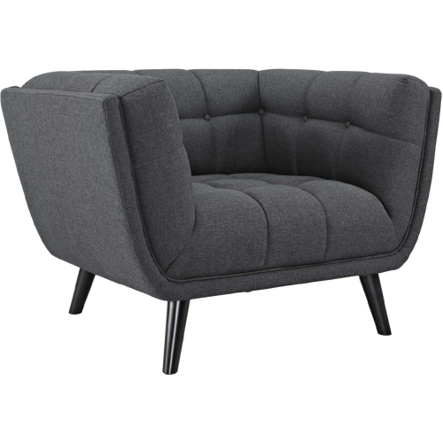 Bestow Arm Chair in Tufted Gray Fabric