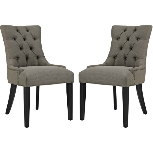 Regent Dining Chair in Tufted Granite Fabric w/ Nailhead (Set of 2)