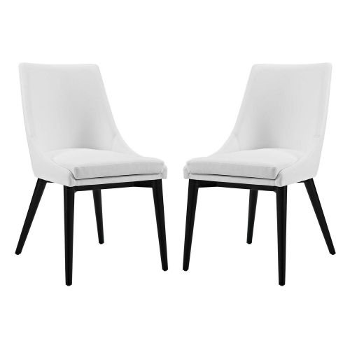 Viscount Dining Chair in White Leatherette (Set of 2)