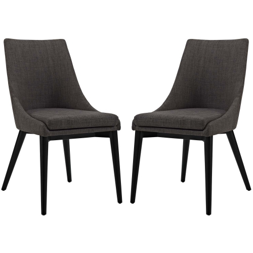 Viscount Dining Chair in Brown Fabric (Set of 2)