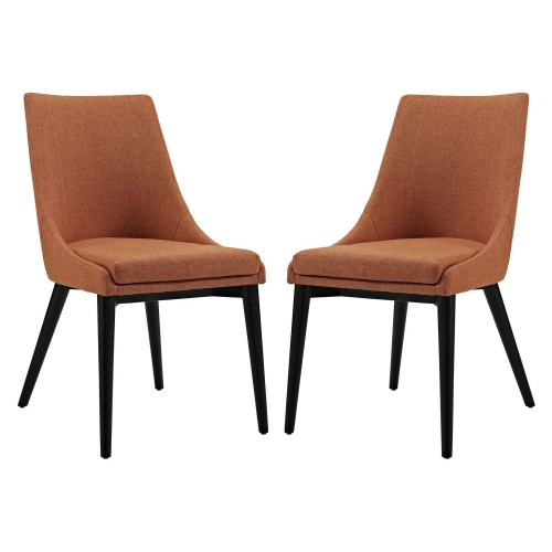 Viscount Dining Chair in Orange Fabric (Set of 2)