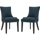 Marquis Dining Chair in Azure Fabric w/ Nailhead (Set of 2)