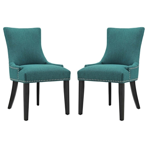 Marquis Dining Chair in Teal Fabric w/ Nailhead (Set of 2)