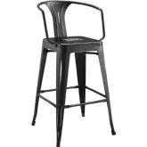 Promenade Bar Stool in Antique Black Powder Coated Metal