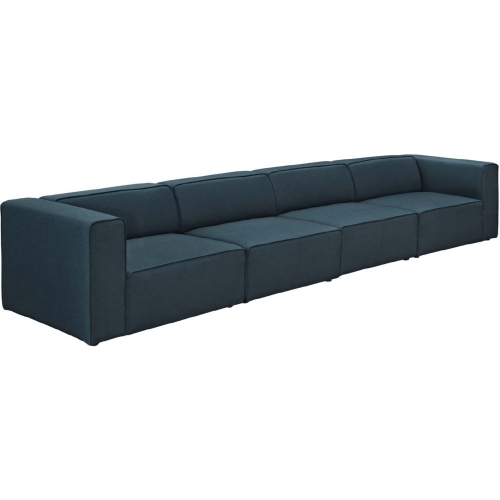 Mingle 4 Piece Sectional Sofa Set in Blue Fabric