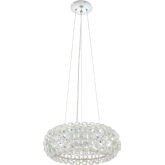 Halo 20" Pendant Chandelier in Chrome w/ Acrylic Balls & White Glass Shade