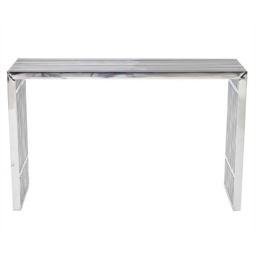 Gridiron Console Table in Stainless Steel