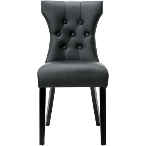 Silhouette Dining Side Chair in Black Leatherette