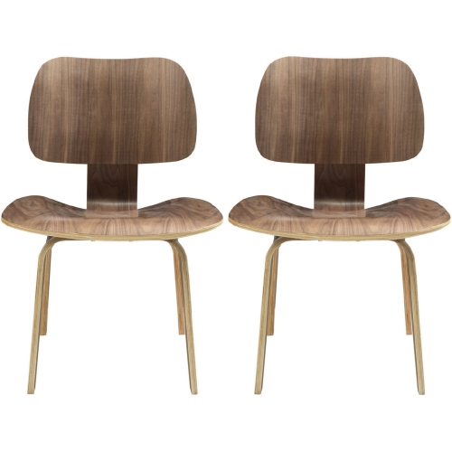 Fathom Dining Chair in Walnut Finish Wood (Set of 2)