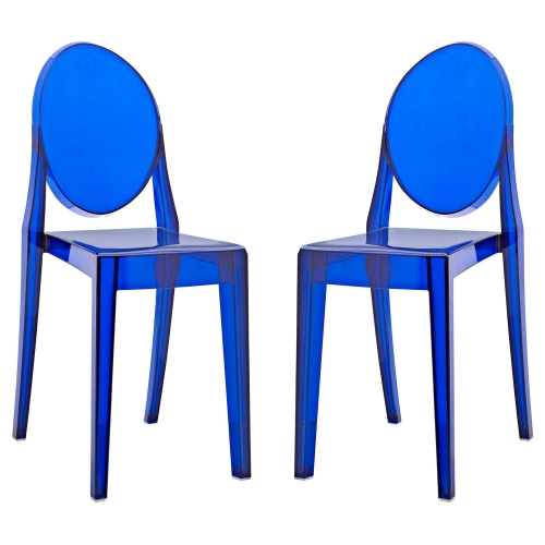 Casper Dining Chairs in Blue Polycarbonate (Set of 2)