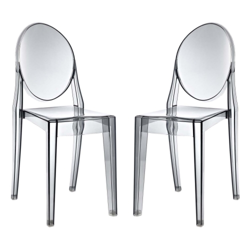 Casper Dining Chair in Smoke Polycarbonate (Set of 2)