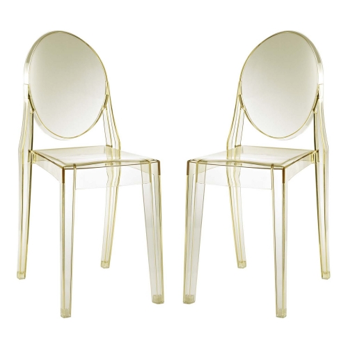 Casper Dining Chair in Yellow Polycarbonate (Set of 2)