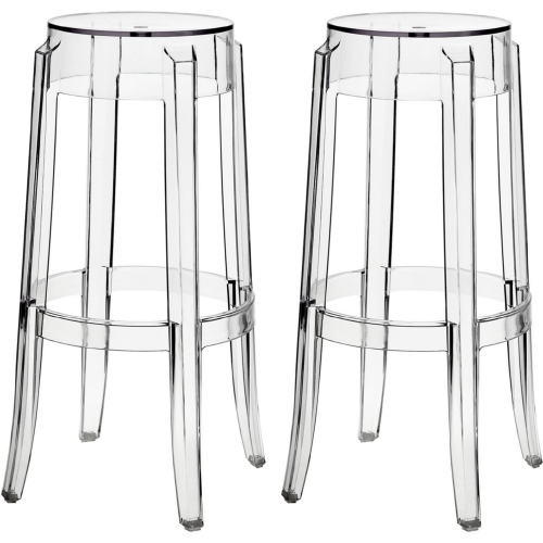 Casper Bar Stools in Clear Polycarbonate (Set of 2)