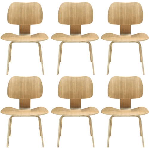 Fathom Dining Chairs in Tan Finish Wood (Set of 6)