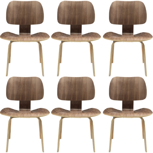 Fathom Dining Chairs in Walnut Finish Wood (Set of 6)