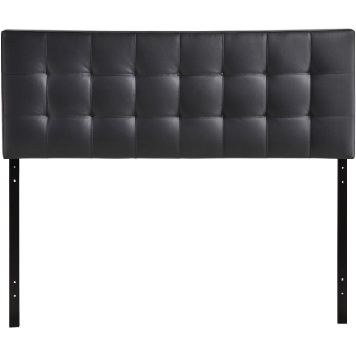 Lily Queen Tufted Leatherette Headboard in Black