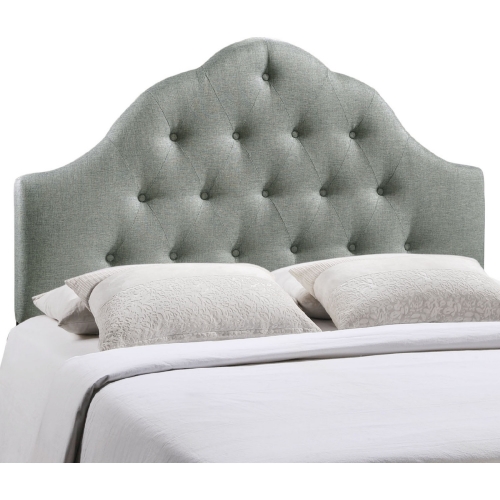 Sovereign Queen Tufted Fabric Headboard in Gray