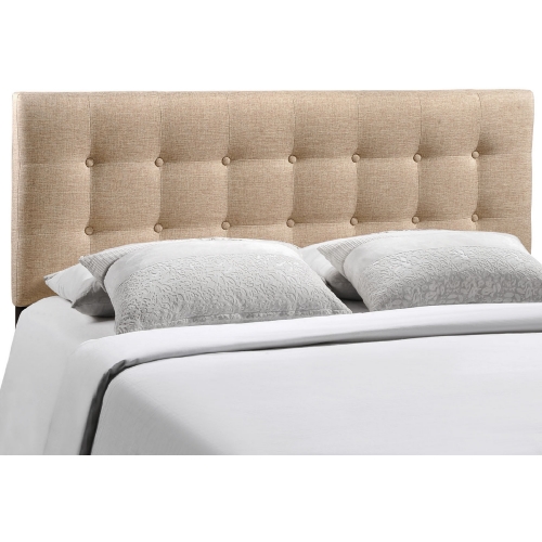 Emily Full Tufted Beige Fabric Headboard