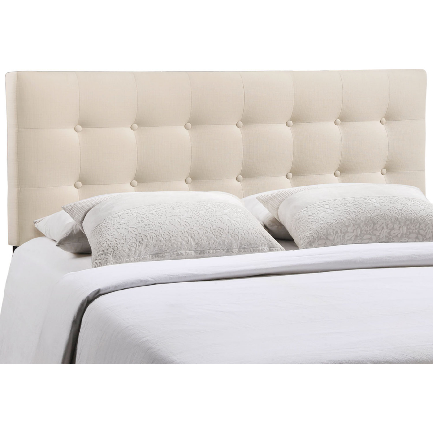 Modway MOD-5174-IVO Emily King Tufted Ivory Fabric Headboard