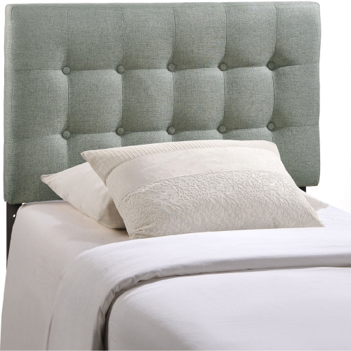 Emily Twin Tufted Gray Fabric Headboard