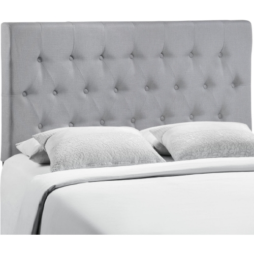 Clique Queen Headboard in Gray Tufted Linen