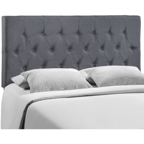 Clique Queen Headboard in Smoke Tufted Linen