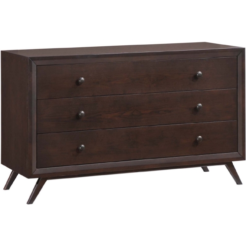 Tracy Wood 3 Drawer Dresser & Mirror Set in Cappuccino