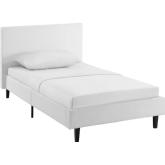 Anya Twin Bed in White Fabric