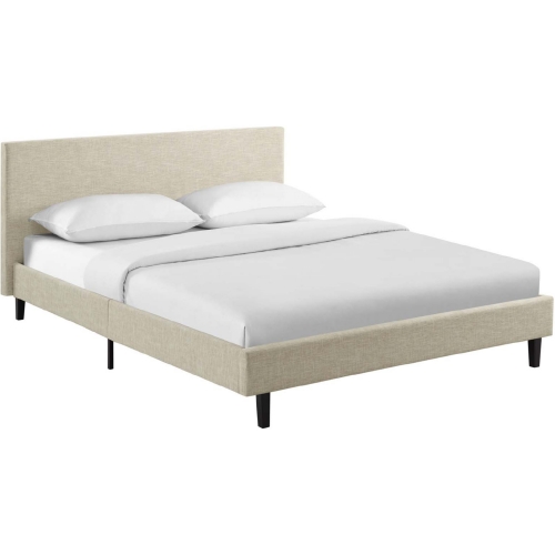 Anya Full Bed in Beige Fabric