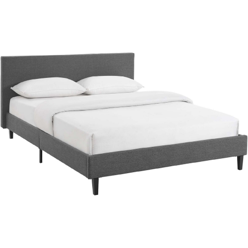 Anya Full Bed in Gray Fabric