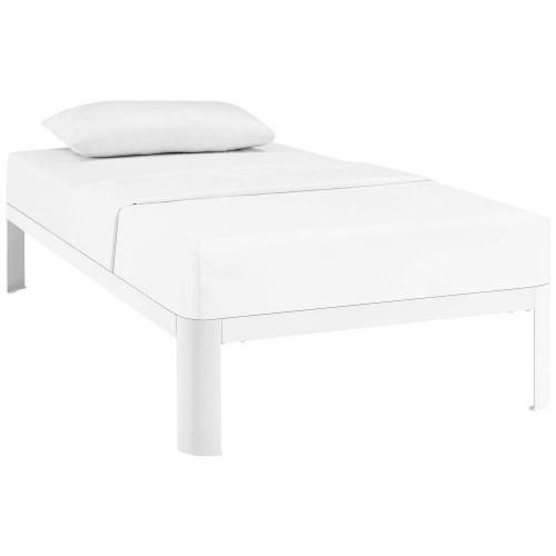 Corinne Twin Bed Frame in White Powder Coated Steel