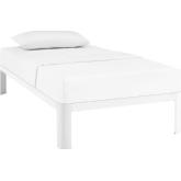 Corinne Twin Bed Frame in White Powder Coated Steel