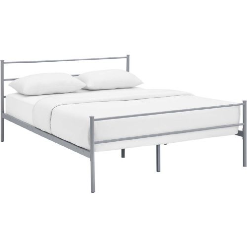 Alina Full Platform Bed Frame in Gray Powder Coated Steel