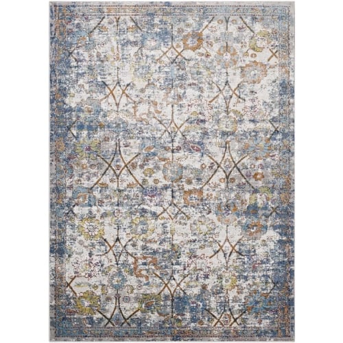 Minu Distressed Persian Medallion 8 x 10 Area Rug in Multicolor Poly