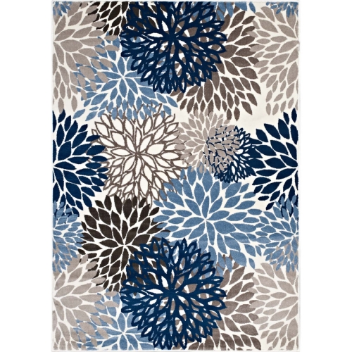 Calithea Vintage Classic Abstract Floral 5 x 8 Area Rug in Multicolor