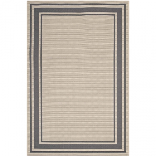 Rim Solid Border Borderline 5 x 8 Indoor and Outdoor Area Rug