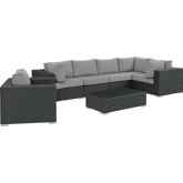 Sojourn 7 Piece Outdoor Sectional Sofa Set w/ Gray Sunbrella&reg;