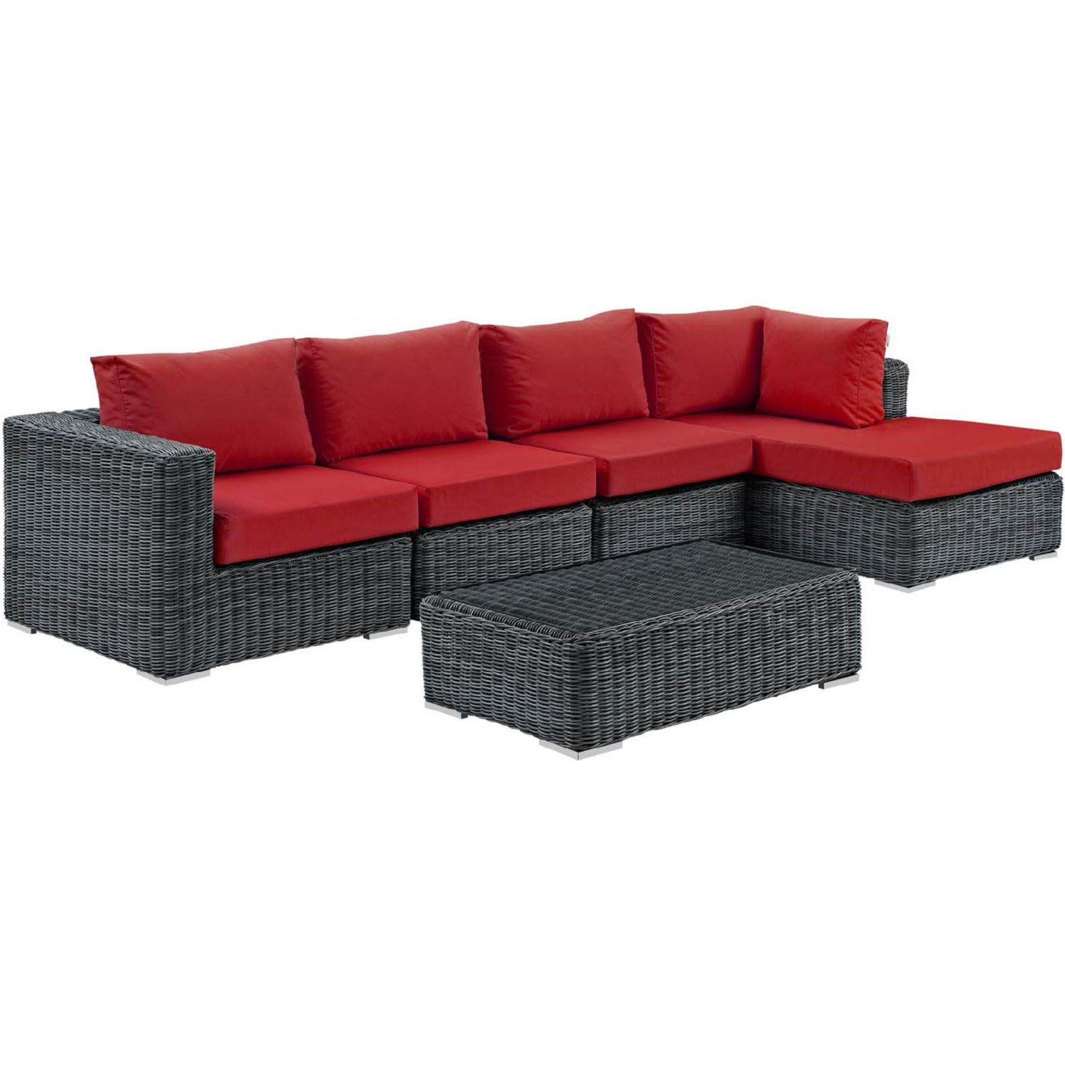 red outdoor sectional couch