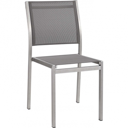 Shore Outdoor Dining Chair in Aluminum & Gray Mesh