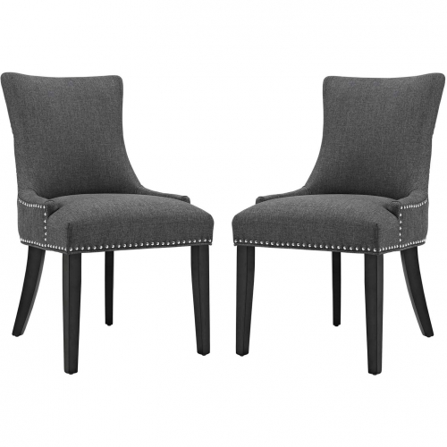 Marquis Dining Chair in Gray Fabric (Set of 2)