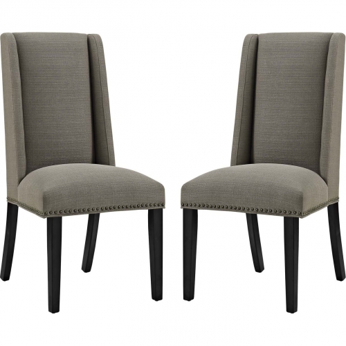 Baron Dining Chair in Granite Fabric w/ Nailhead (Set of 2)