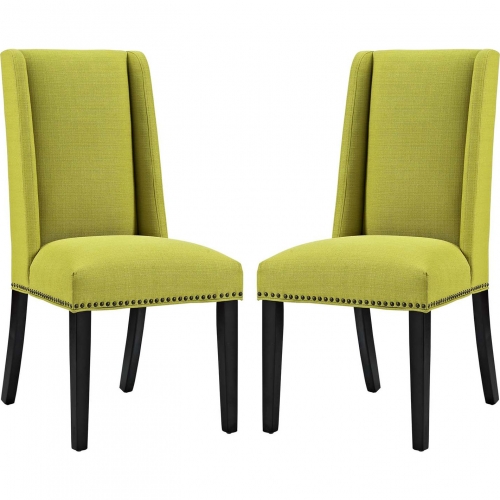 Baron Dining Chair in Wheatgrass Fabric w/ Nailhead (Set of 2)