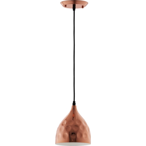 Dimple 6.5" Bell Shaped Rose Gold Pendant Light