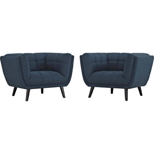 Bestow 2 Piece Arm Chair Set in Blue Fabric