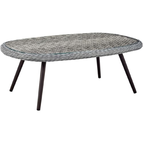 Endeavor Outdoor Patio Coffee Table in Grey Rattan