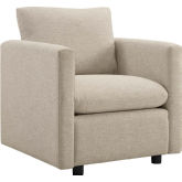 Activate Arm Chair in Beige Fabric on Black Legs