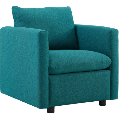 Activate Arm Chair in Teal Fabric on Black Legs