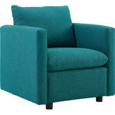 Activate Arm Chair in Teal Fabric on Black Legs