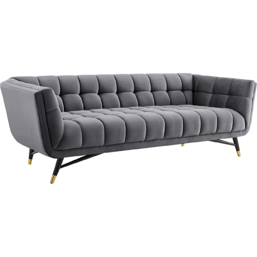 Adept Sofa in Tufted Grey Velvet