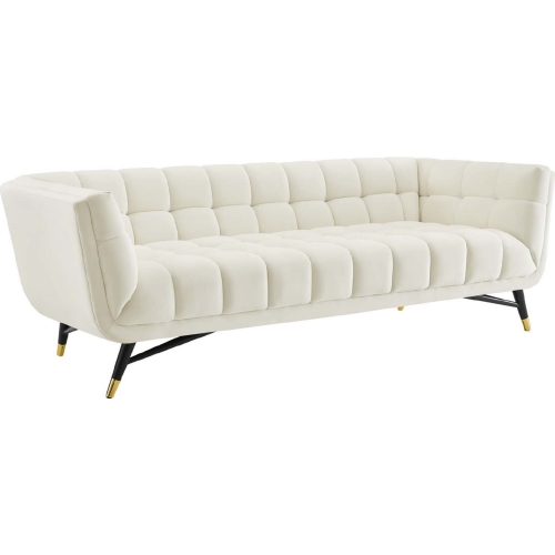 Adept Sofa in Tufted Ivory Velvet